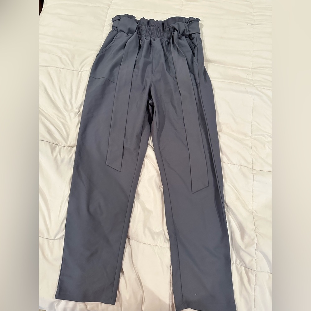 Paper bag pants - Slate Blue